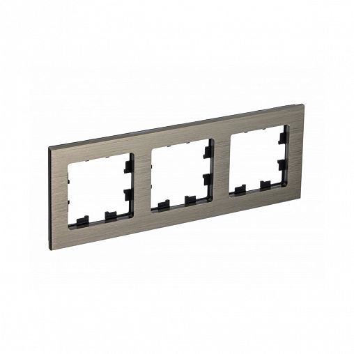 Рамка Systeme (Schneider) Electric Atlasdesign Nature, 3-поста, металл, латунь фото