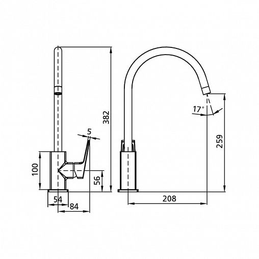 Смеситель для кухни Milardo Atlantic ATLSB00M05, однорычажный, хром фото