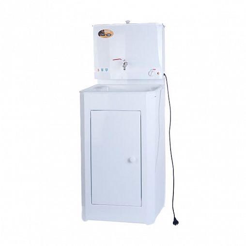 Комплект дачный Вихрь Люкс (наливной умывальник электрический, 17 л, мойка пластик, тумба), белый фото