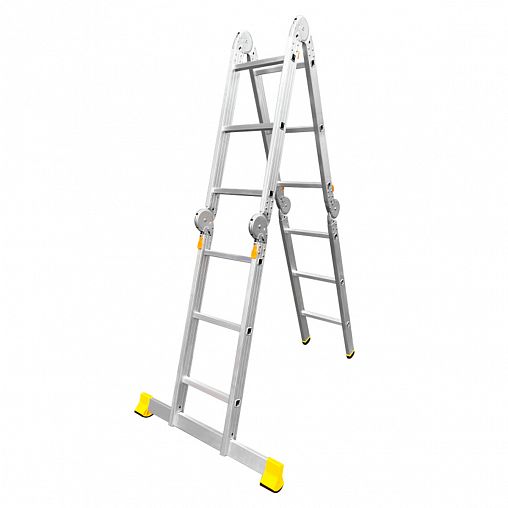 Лестница-трансформер шарнирная Alumet T4133L, алюминиевая, 3 x 3 + 3 x 3 ступени, 1,71 - 3,33 м фото