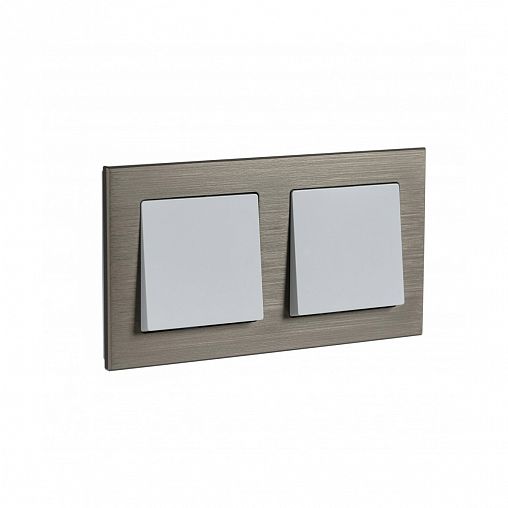 Рамка Systeme (Schneider) Electric Atlasdesign Nature, 2-поста, металл, латунь фото