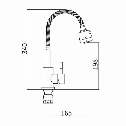 Смеситель для кухни Fashun A54509, с гибким изливом, сатин фото