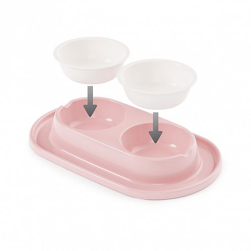 Миска для животных Альтернатива Лекси, двойная на подставке, 0,3 л фото
