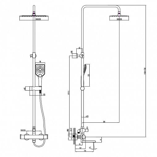 Душевая система Lemark Yeti LM7862C, с термостатом, однорычажный, хром фото