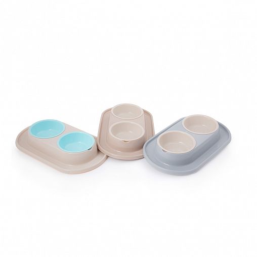 Миска для животных Альтернатива, на подставке, 0,3 л, 2 шт, бежевая фото