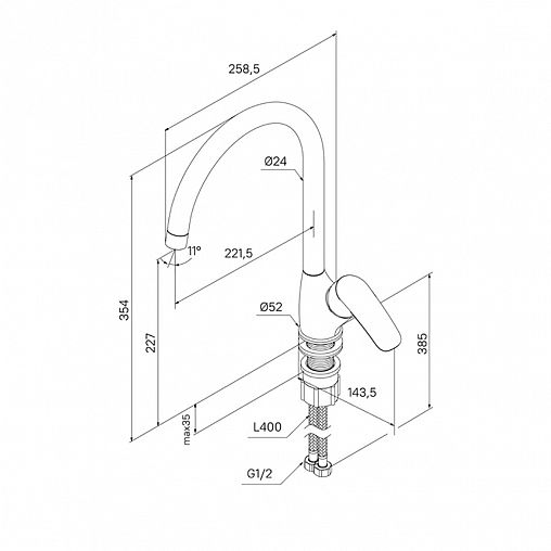 Смеситель для кухни Milardo Rora, сатин фото