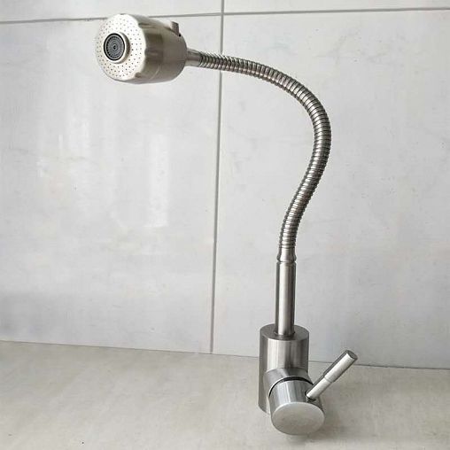 Смеситель для кухни Tsarsberg TSB-119-001, с гибким изливом, однорычажный, хром фото