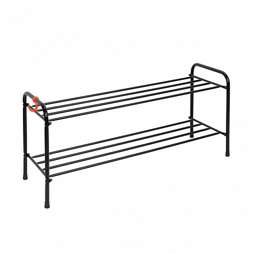 Подставка для обуви ЗМИ Альфа 32, 2-х полочная, 87 x 30 x 40 см, черная фото