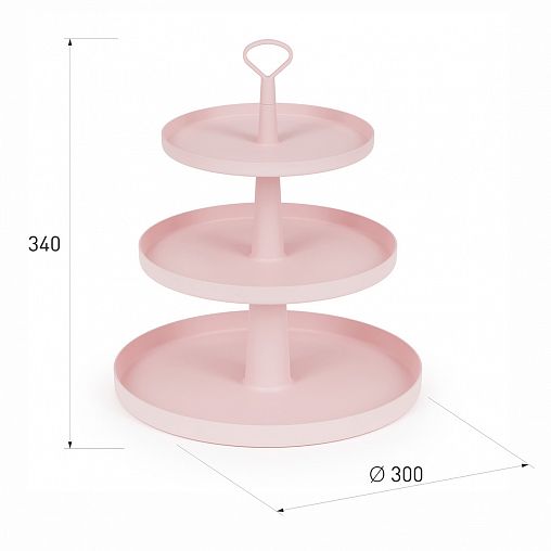 Фруктовница Альтернатива Феерия, 3 яруса, розовая фото