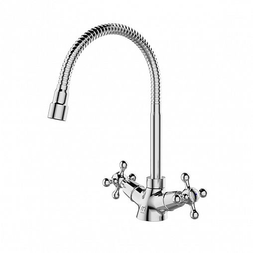 Смеситель для кухни Milardo Duplex, с гибким изливом, хром фото