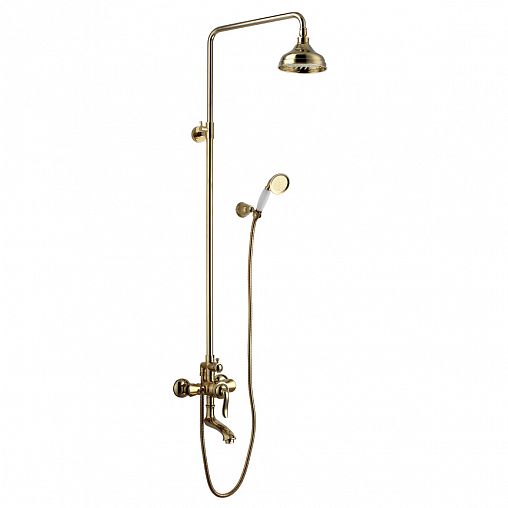Душевая система Lemark Brava LM4762G, однорычажная, золото фото