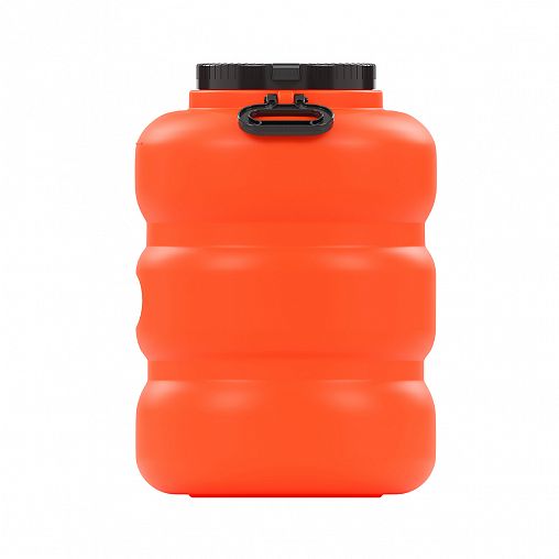 Канистра-бочка пластиковая Альтернатива Байкал, с крышкой и ручками, 50 л, оранжево-серая фото