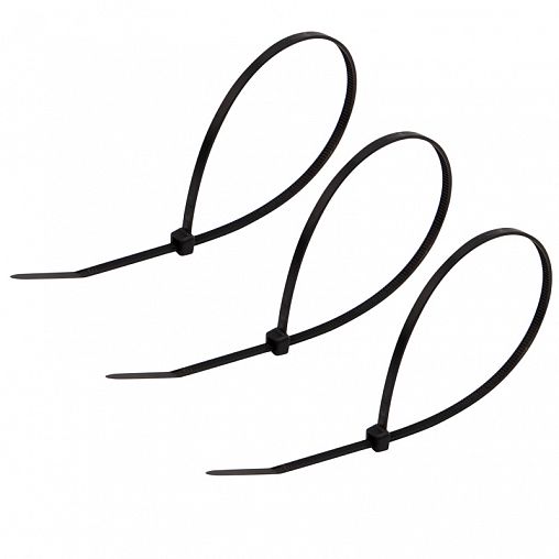 Хомут-стяжка Rexant, нейлон, 3,6 x 250 мм, 100 шт, черный фото