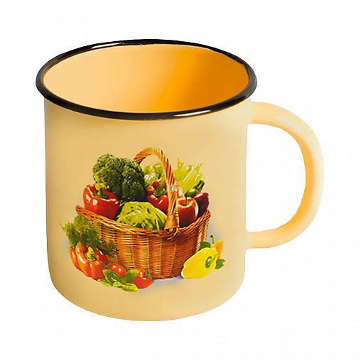 Кружка эмалированная СтальЭмаль, 1 л, с декором фото