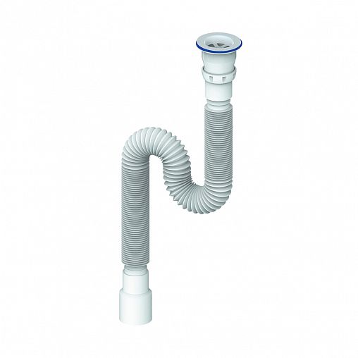 Сифон гофрированный Unicorn D230P, с выпуском 1 1/2" x 40 мм, 1200 мм фото