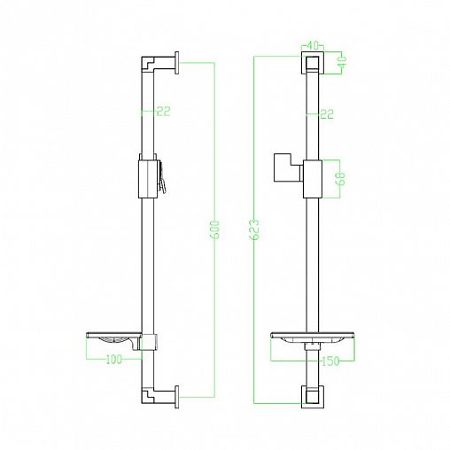 Стойка для душа Lemark LM8069C, с мыльницей, хром фото