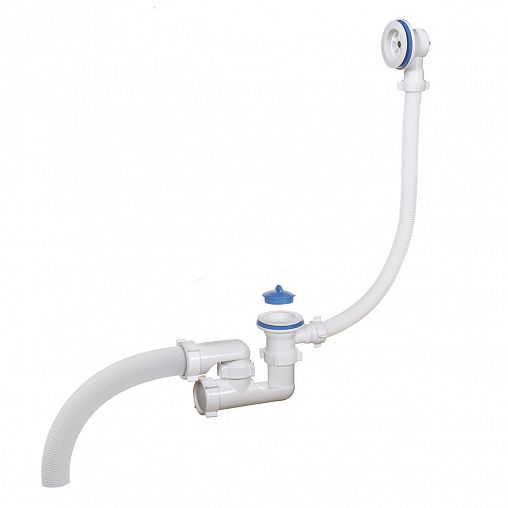 Сифон бутылочный Orio Е-60081, 1 1/2" x 40 мм, регулируемый, с переливом и гофротрубой 40 мм фото