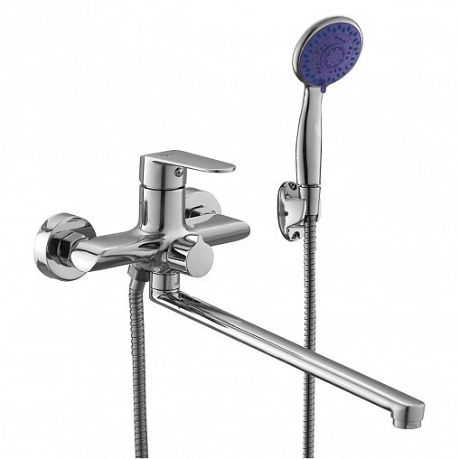 Смеситель для ванны с душем PLStart PD22082, с длинным изливом, хром фото