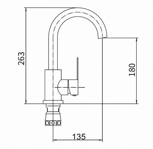 Смеситель для кухни Fashun A54001N-1, сатин фото