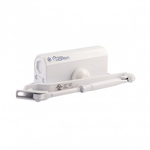 Доводчик дверной Нора-М 3S, для дверей 50 - 80 кг, белый фото