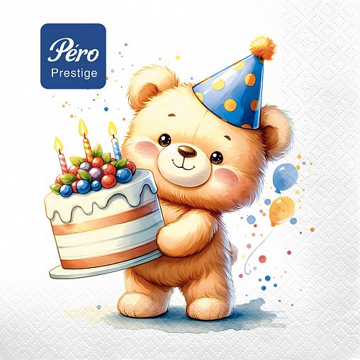 Салфетки бумажные сервировочные Pero Prestige Хэппи, трехслойные, 20 шт фото