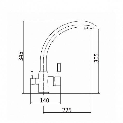 Смеситель для кухни Fashun A54309-A, с подключением к фильтру, сатин фото