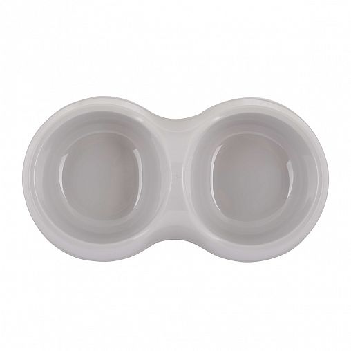 Миска для животных двойная Альтернатива, 0,2 л, серая фото