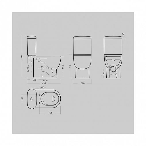 Унитаз напольный ободковый Sanita Luxe Art Comfort, 63,5 x 37 x 77 см, белый фото