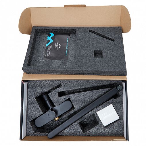 Смеситель для ванны с душем Fashun A2285-7, с длинным изливом, черный фото