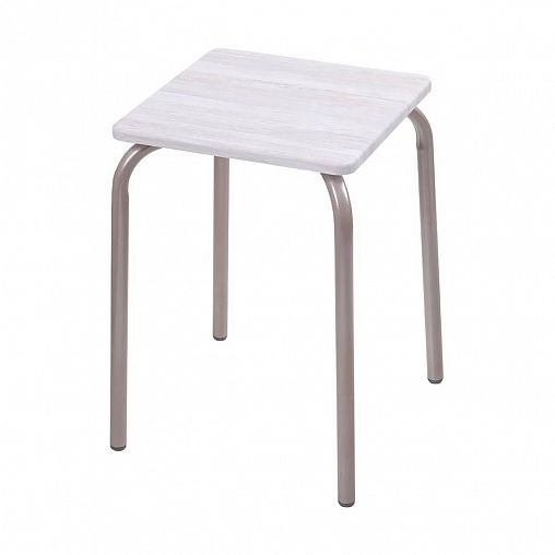 Табурет Nika Комфорт 2 ТКМ2/Б, квадратное сиденье, дуб винтаж белый фото