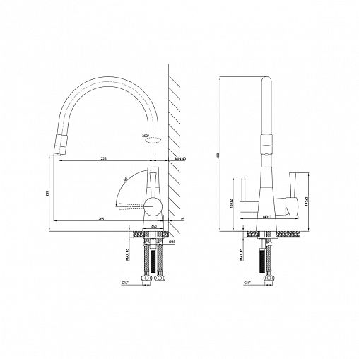 Смеситель для кухни Lemark Comfort LM3075BN-Silver, с гибким изливом и подключением к фильтру фото