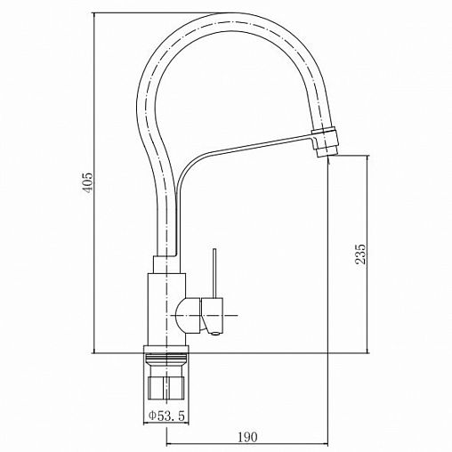 Смеситель для кухни Fashun A54012-7, с гибким изливом, сатин/черный фото