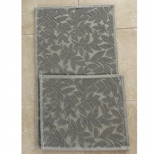 Набор ковриков L Cadesi Pamuklu, полиэстер, 60 x 50 + 60 x 100 см, 2 шт, серый фото