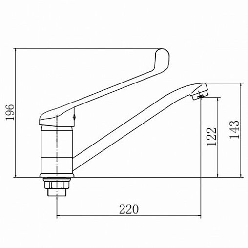 Локтевой смеситель для раковины Fashun A4954, хром фото