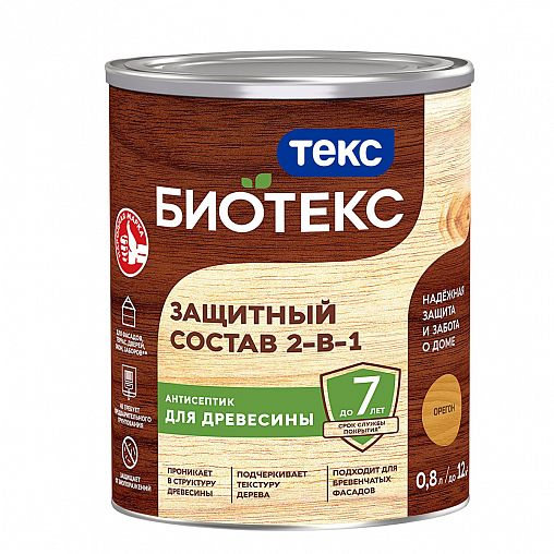 Защитный лессирующий состав для дерева Bioteks 2-в-1, 0,8 л, орегон фото