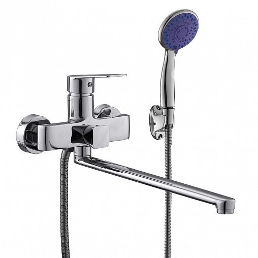 Смеситель для ванны с душем PLStart PD22015, с длинным изливом, хром фото