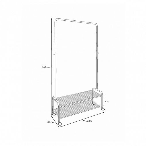 Вешалка напольная гардеробная ЗМИ Валенсия 32М, 31 x 91 x 162 см, черная фото