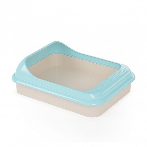 Лоток для животных Альтернатива Мур-Мяу, с бортом, голубой фото