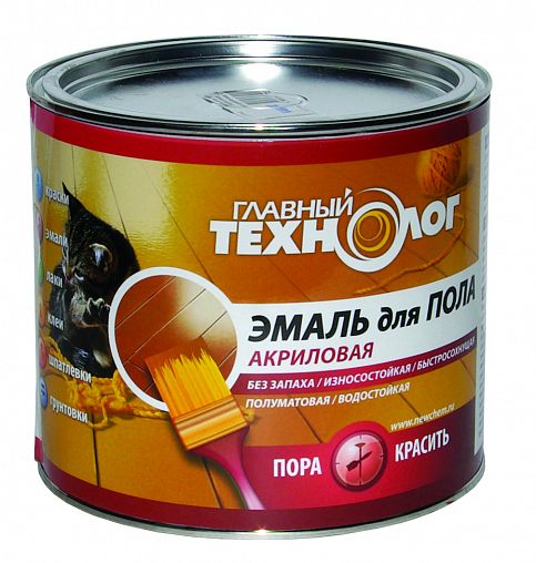 Эмаль для пола акриловая Главный Технолог, 0,8 кг, золотисто-коричневая фото