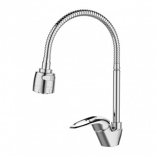 Смеситель для кухни Milardo Meal, с гибким изливом, глянцевый хром фото