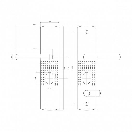 Ручка дверная на планке Стандарт РН-СТ222 Y, универсальная, матовый никель фото