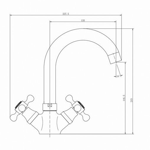 Смеситель для раковины с поворотным изливом Fashun A1319, хром фото