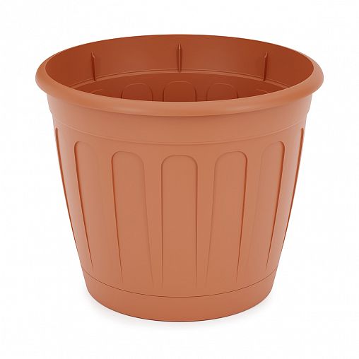 Горшок для цветов Альтернатива Дионис, с поддоном, 3,6 л, коричневый фото