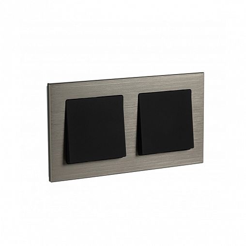 Рамка Systeme (Schneider) Electric Atlasdesign Nature, 2-поста, металл, латунь фото