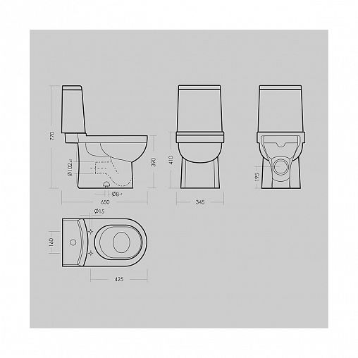 Унитаз напольный ободковый Sanita Luxe Next Comfort, 65 x 34,5 x 77 см, белый фото