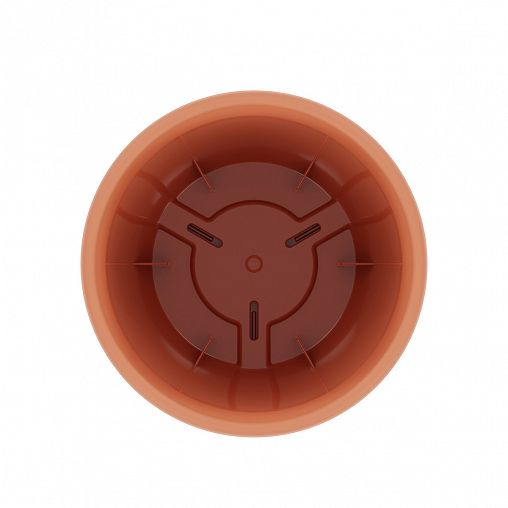 Горшок для цветов Альтернатива Афина, с поддоном, 0,5 л, коричневый фото