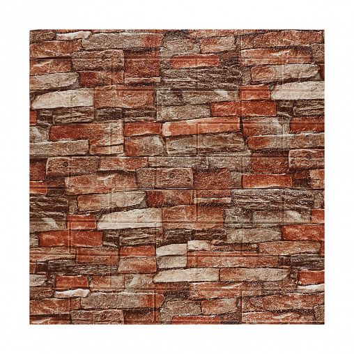 Панель стеновая самоклеящаяся Рыжий кот Кирпичики, 70 х 77 см, разноцветная фото