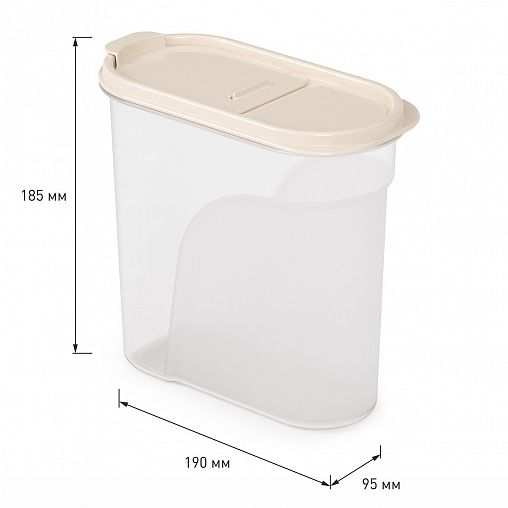Емкость для сыпучих продуктов Альтернатива, 1,75 л, бежевая фото