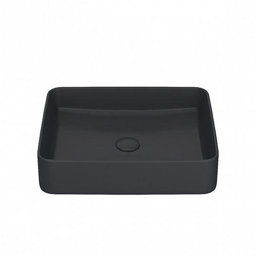 Раковина накладная Iddis Slide, 36 x 47 x 11 см, черная матовая фото