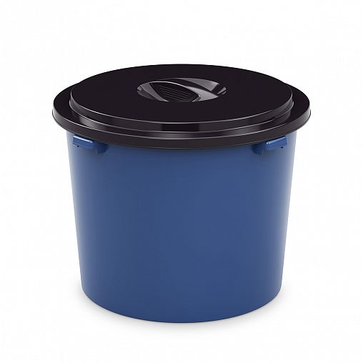 Бак круглый Альтернатива Эконом, с крышкой, 550 л, микс фото